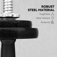 SPORTNOW 2-in-1 Adjustable Dumbbells Set, 20kg Cast Iron Weights Dumbbells Set with Non-Slip Grip for Strength Training, Weight Lifting, Bodybuilding, Home Gym Workout Equipment for Men & Women(m-6)