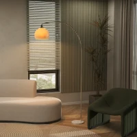 HOMCOM Floor Lamp for Living Room, Modern Standing Lamp with Shade & Foot Switch for Bedroom, Office, White(m-8)