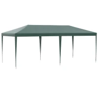 Outsunny Tonnelle de jardin, tente de réception avec Fenêtres et parois latérales amovibles, pour fêtes et mariages, 6 x 3 m Vert(m-8)