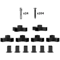 Outsunny 12PCS Pergola Kit, Pergola Brackets with 3-Way & 4-Way Corner Brackets for 9.6 x 9.6 cm (Actual 9.2 x 9.2 cm) Lumber(m-11)