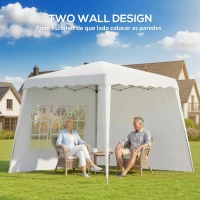 Outsunny Pawilon Pop Up Składany, z Oknami, Wodoodporny, 240 x 240 x 250 cm, Biały(m-4)