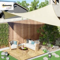 Outsunny Rectangular Shade Sail 3 x 4 m High-Density Polyethylene UV Protection With Storage Bag - Cream(m-2)