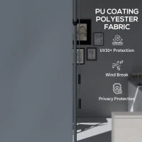 Outsunny Wolnostojąca Markiza, Regulowana Długość, Montaż Bez Wiercenia, Rama z Aluminium, 1,5 x 2,2-3,1 m, Ciemnoszary(m-6)