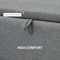 HOMCOM Ławka, Skrzynia, Ławka Tapicerowana, Lniana, do 150kg, 101x38,5x44,5 cm, Szara(m-6)