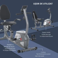 Homcom Bicicleta Orizontala Fitness – 8 Rezistente & Ecran LCD(m-5)