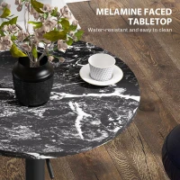 HOMCOM Stół barowy okrągły dla 2 osób, czarny, Ø60 cm, regulowany(m-6)
