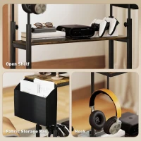 HOMCOM Biurko regulowane, 92 x 40 cm, z kółkami, do komputera(m-7)