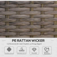 Outsunny Set Masa Scaune Canapea de Exterior Mobilier de gradina din Ratan Maro(m-7)