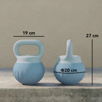 SPORTNOW Pesa Rusa 8 kg Kettlebell Relleno de Arena Metálica y Mango Antideslizante para Entrenamiento 27x20x20 cm Azul Claro(m-3)