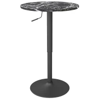 HOMCOM Stół barowy okrągły dla 2 osób, czarny, Ø60 cm, regulowany(m-10)