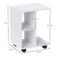 HOMCOM bijzettafel in C-vorm koffietafel salontafel statafel zwart(m-3)