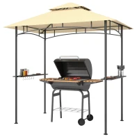 Outsunny Pawilon grillowy z LED, wodoodporny, ognioodporny, 240x150 cm(m-10)