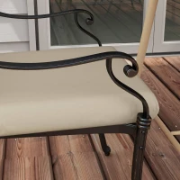 Outsunny Lot de 4 coussins de chaise, galettes de chaise 47 x 47 cm, rembourrage épais, résistant à la décoloration, beige(m-9)
