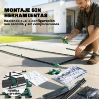 Outsunny Invernadero Pequeño de 3 Niveles 2 Puertas Enrollables Marco de Acero Cubierta de Plástico 143x46x165 cm Transparente(m-8)