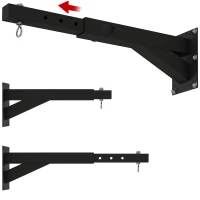 SPORTNOW Soporte Saco Boxeo de Pared con Distancia Ajustable Gancho Giratorio Cadenas 45-65 cm Negro(m-1)