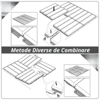 Outsunny Set 9 Caramizi de Cuplat pentru Terasa 30x30x2cm, 0.81 mq, Negru(m-6)