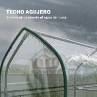 Outsunny Invernadero Pequeño de 3 Niveles 2 Puertas Enrollables Marco de Acero Cubierta de Plástico 143x46x165 cm Transparente(m-7)