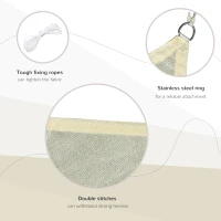 Outsunny Rectangular Shade Sail 3 x 4 m High-Density Polyethylene UV Protection With Storage Bag - Cream(m-5)