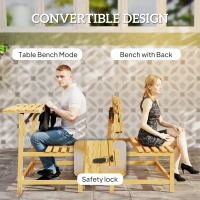 Outsunny Ławka ogrodowa 2-osobowa, drewniana, odporna na warunki atmosferyczne(m-4)