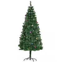 HOMCOM Árbol de Navidad Artificial 180 cm con 624 Ramas Adornos Piñas Decoración Navideña para Interiores Verde(m-11)