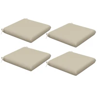 Outsunny Lot de 4 coussins de chaise, galettes de chaise 47 x 47 cm, rembourrage épais, résistant à la décoloration, beige(m-12)