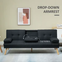 Sofa rozkładane 3-osobowe z stolikiem i uchwytami, Szare(m-7)