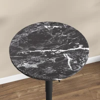 HOMCOM Stół barowy okrągły dla 2 osób, czarny, Ø60 cm, regulowany(m-8)