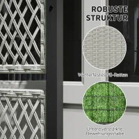 Outsunny Hochbeet mit Rankgitter in Rattan-Optik Pflanzkasten Blumenkasten mit Rankhilfe 90 x 35 x 148cm Grau(m-4)