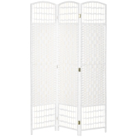 HOMCOM Paravent intérieur en bois séparateur de pièce cloison pliable 3 panneaux 120 x 170 cm blanc