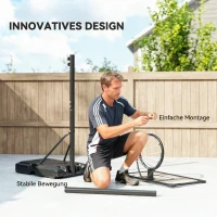 SPORTNOW Coș de Baschet Reglabil pe 6 Înălțimi cu Bază Reîncărcabilă și Roți, din PE, Oțel și Poliester, Negru(m-6)