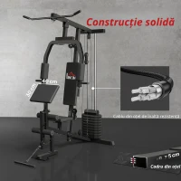 Homcom Statie Fitness – Multifunctionala din Otel pentru Acasa(m-5)
