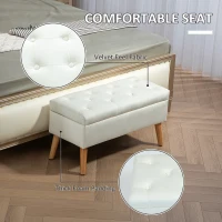 HOMCOM Ławka z pojemnikiem, tapicerowana, welurowa, z pokrywą(m-5)