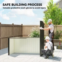 Outsunny 5 x 3 ft Lean-to Garden Shed, Outdoor Storage Shed with Lockable Door and Vents, Dark Grey(m-8)