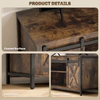 HOMCOM Stolik RTV, do telewizora 60 cali, brązowy, niskie łóżko(m-7)