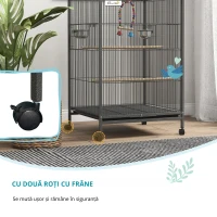 Pawhut Colivie pentru Pasari – 48×46×74 cm cu Suport Rulant(m-5)