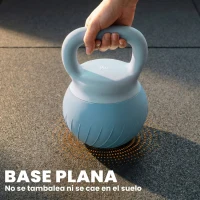 SPORTNOW Pesa Rusa 8 kg Kettlebell Relleno de Arena Metálica y Mango Antideslizante para Entrenamiento 27x20x20 cm Azul Claro(m-6)