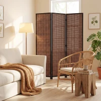HOMCOM Paravent en bois séparateur de pièce closion de séparation pliable 3 panneaux 135 x 180 cm marron(m-7)