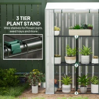 Szklarnia z półkami, rolowane drzwi, stalowa, zimowa(m-6)