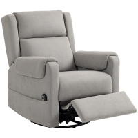HOMCOM Sillón Relax Reclinable Eléctrico Giratorio y Basculante con Reposapiés Ajustable Mando a Distancia Gris Claro