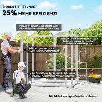 Outsunny Metall-Gartenschuppen, abschließbar, Doppeltür, Fenster, Aluminiumrahmen, 1,80 x 1,30 x 2,10 m, Grau(m-4)