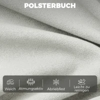 HOMCOM Akzentstuhl, Moderner Leathaire-Stuhl mit Breiter und Tiefer Sitzfläche, Dicke Polster, Einfache Montage, Grau(m-7)