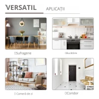 HOMCOM Dulap de Bucătărie Rustic cu 2 Sertare, Rafturi Deschise și Suport pentru Sticle, din Lemn și Metal, 80x39x86 cm(m-6)