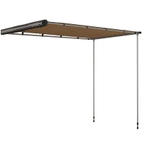 Outsunny Markiza boczna samochodowa, regulowana wysokość, 160 x 250 x 125-225 cm, Khaki(m-10)