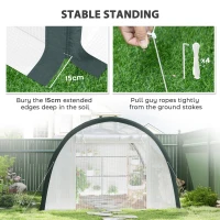 Outsunny 4 x 3(m) Walk-In Tunnel Greenhouse, with Accessories - White(m-7)