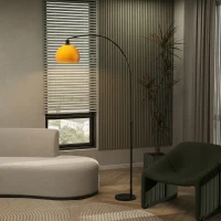 HOMCOM Floor Lamp for Living Room, Modern Standing Lamp with Shade & Foot Switch for Bedroom, Office, Black(m-8)