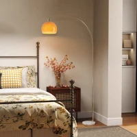 HOMCOM Floor Lamp for Living Room, Modern Standing Lamp with Shade & Foot Switch for Bedroom, Office, White(m-2)