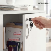 Homcom Mobilier Birou – Dulap Multifunctional Lemn cu incuietoare(m-4)
