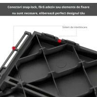 Outsunny Set 9 Caramizi de Cuplat pentru Terasa 30x30x2cm, 0.81 mq, Negru(m-5)