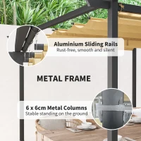 Outsunny Pergola 3x3m, metalowy pawilon ogrodowy, zadaszenie tarasu(m-5)