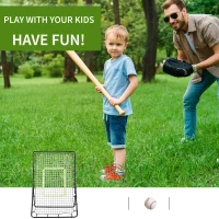 HOMCOM Rebounder Net Playback Game Spot Target Ball Rebounders Training Equipment Play Teaching(m-5)